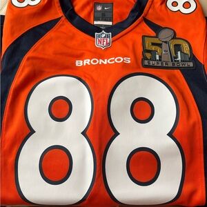 NFL mens Orange and Navy Super Bowl 50 Jersey